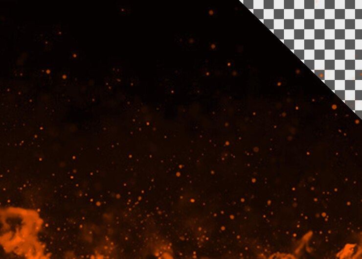 PSD intense burning inferno with fiery particles and smoke