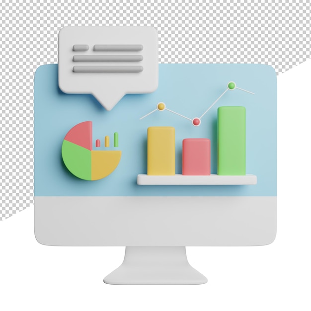 Interaktives Display Vorderansicht 3D-Rendering-Symboldarstellung auf transparentem Hintergrund