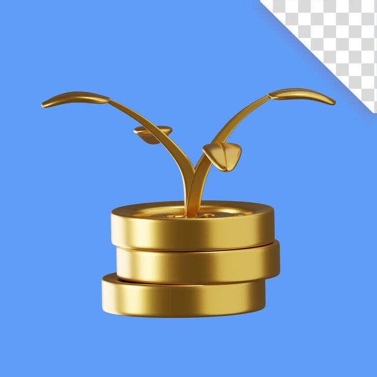 Interés Ilustración 3D Concepto Oro