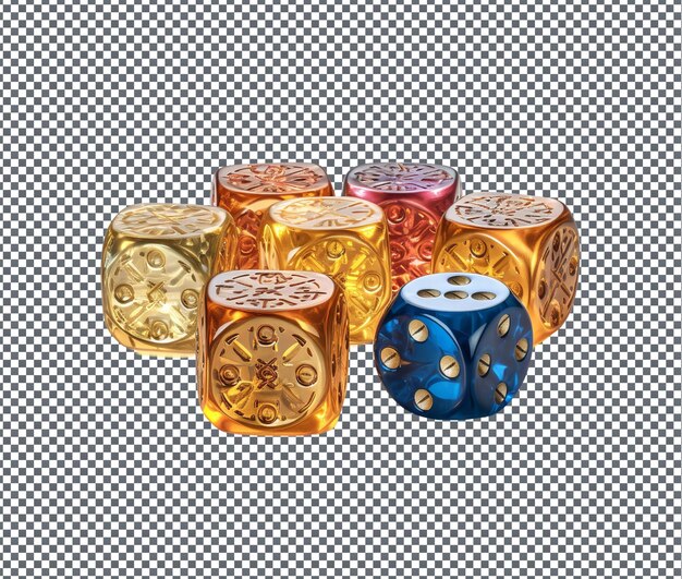 Interesante y bonito juego de dados 3D temático de Ramadán aislado en un fondo transparente