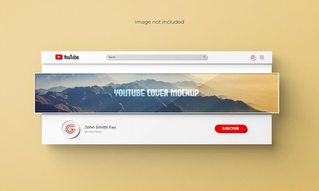 Interfaccia di rendering 3D di copertina o banner di Youtube
