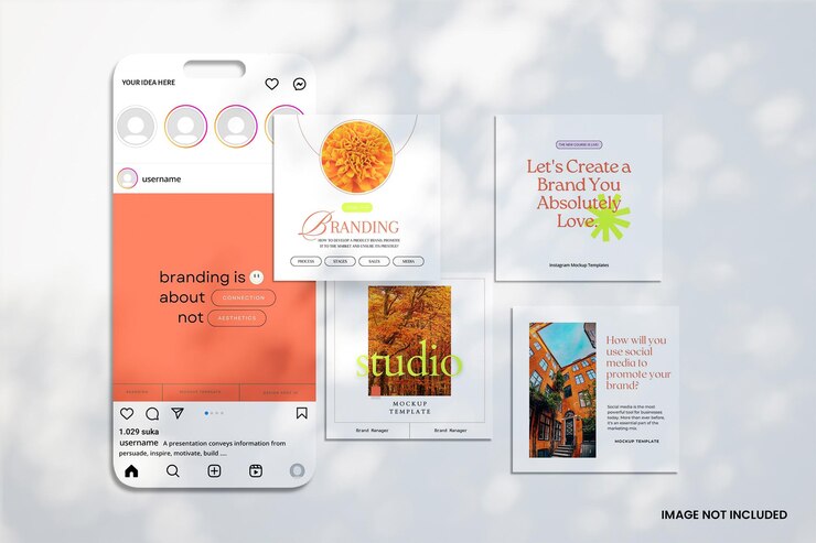 Interfaccia di social media Instagram Mockup