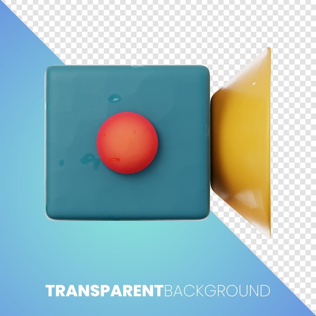 Interfaccia utente multimediale di registrazione Premium Icona Rendering 3D Sfondo trasparente PNG