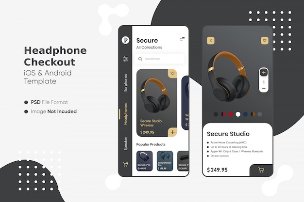 PSD interface de l'application casque