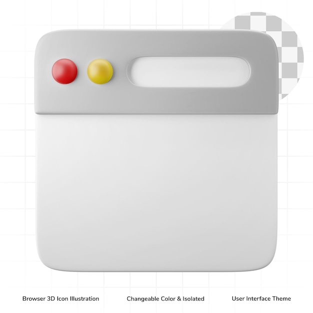 Interface do usuário do símbolo do navegador da web na internet ícone de renderização 3d editável isolado
