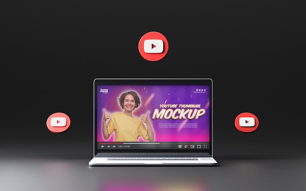 PSD interface do youtube do computador pessoal