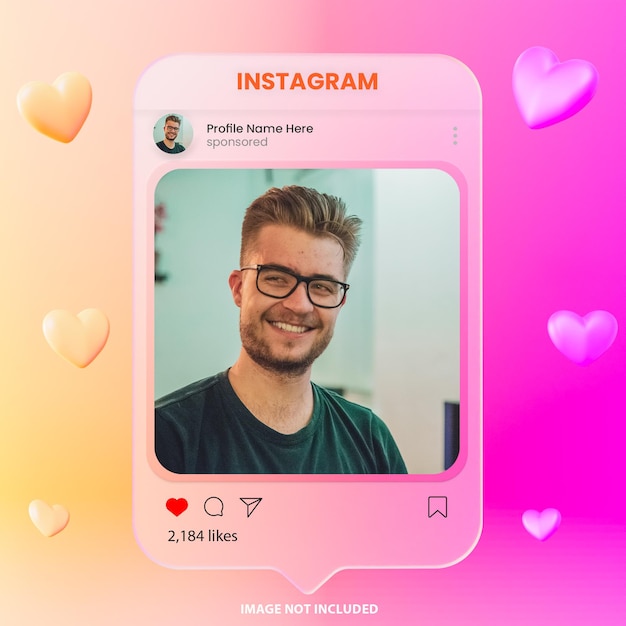 PSD interface instagram pour la maquette de publication sur les réseaux sociaux