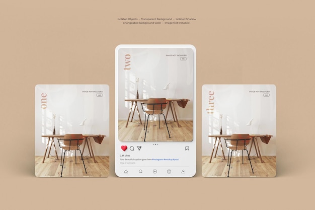 Interface De Rendu 3d Maquette Post Instagram Isolée