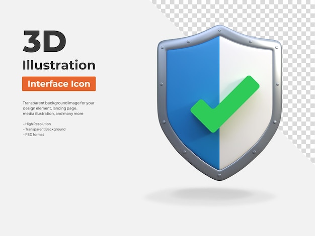 Interfaz de aplicación de seguridad ilustración de icono 3d aislado