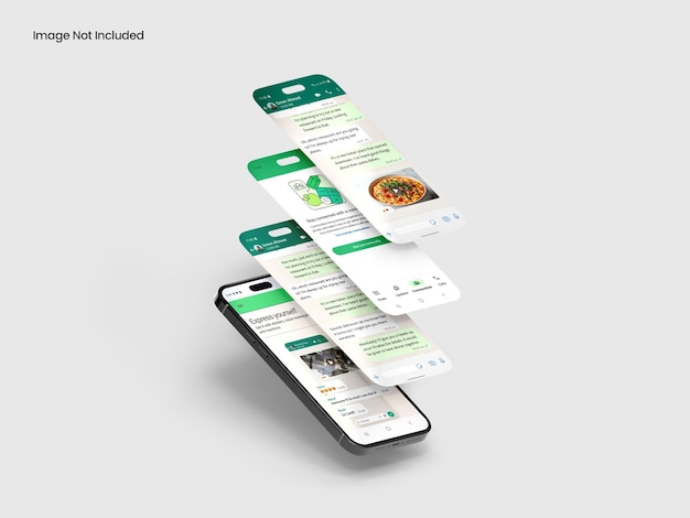 Interfaz de chat de whatsapp en maqueta de teléfono móvil