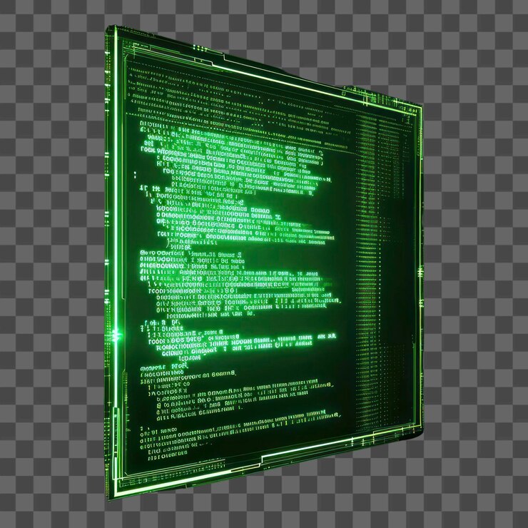 PSD interfaz de código digital futurista de png