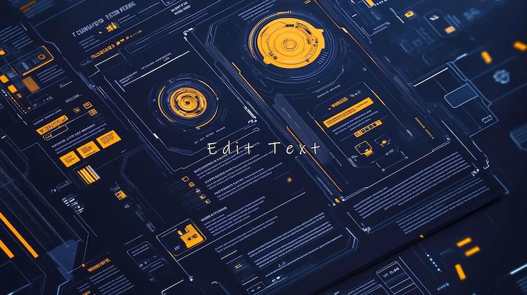 PSD interfaz digital futurista con elementos de hud