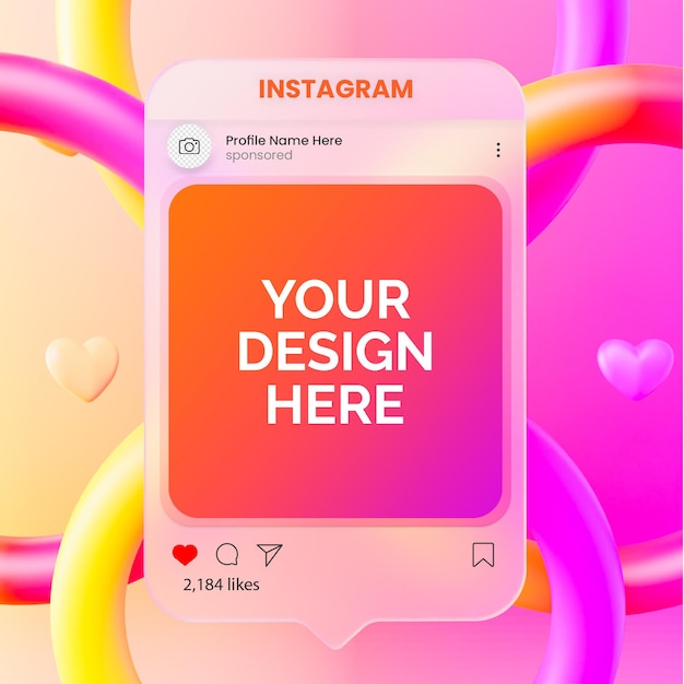 PSD interfaz de instagram para maqueta de publicación de redes sociales