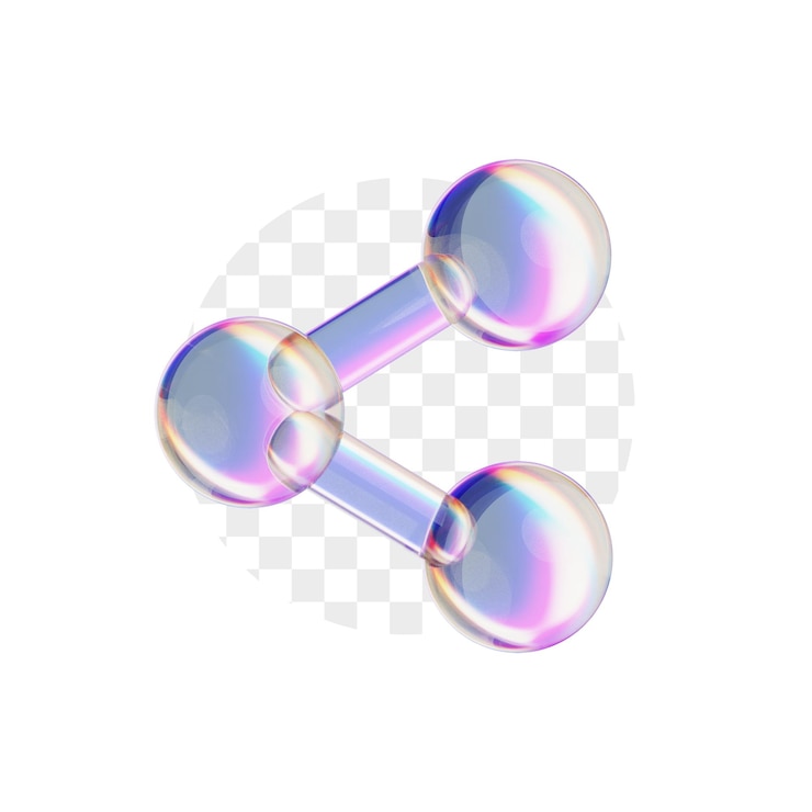 PSD interfaz de intercambio de símbolos icono holográfico 3d transparente