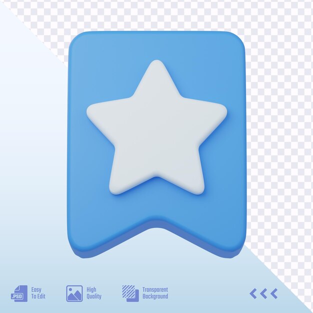 Interfaz de usuario 3D Renderizado marcador con un icono de estrella