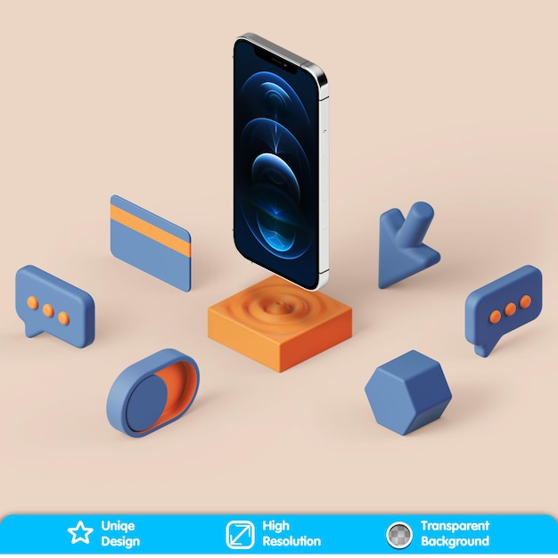 Interfaz de usuario de diseño 3D de Bento
