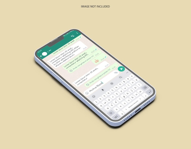 Interfaz de whatsapp en maqueta de teléfono móvil