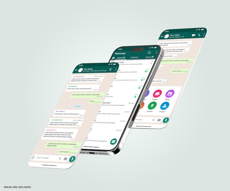 PSD interfaz de whatsapp en el modelo de teléfono inteligente