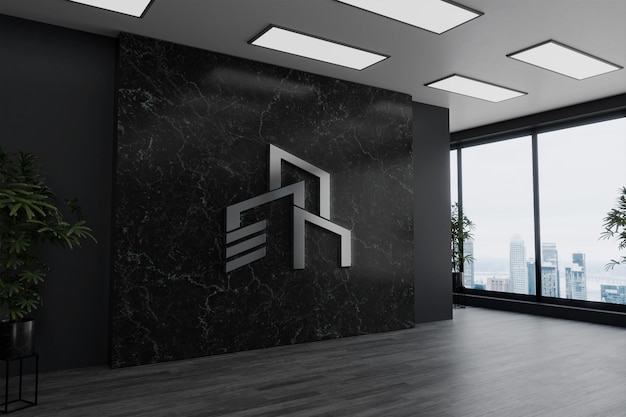 Intérieur de bureau moderne avec logo d'entreprise