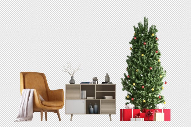 Intérieur Avec Canapé Confortable Et Arbre De Noël Décoré