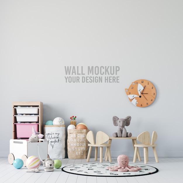 PSD interieur kinderzimmer wallpaper mockup