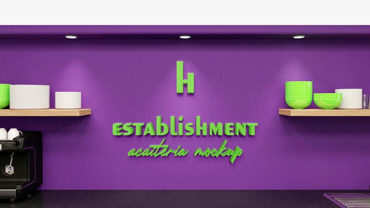 PSD intérieur de la maquette d'établissement commercial acai