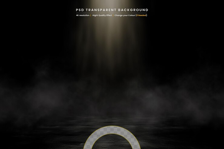 PSD intérieur sombre grunge sur un fond transparent