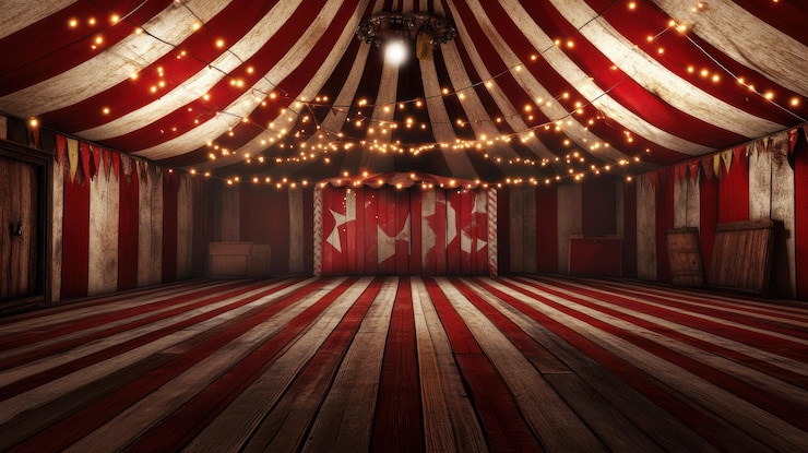 PSD l'intérieur d'une tente de cirque vintage