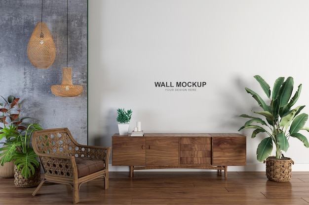 Interieur Wohnzimmer Wand Modell Design in 3D-Rendering