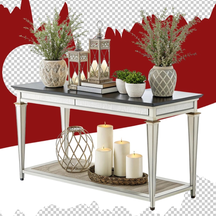 PSD interior de una cocina moderna decorada para navidad