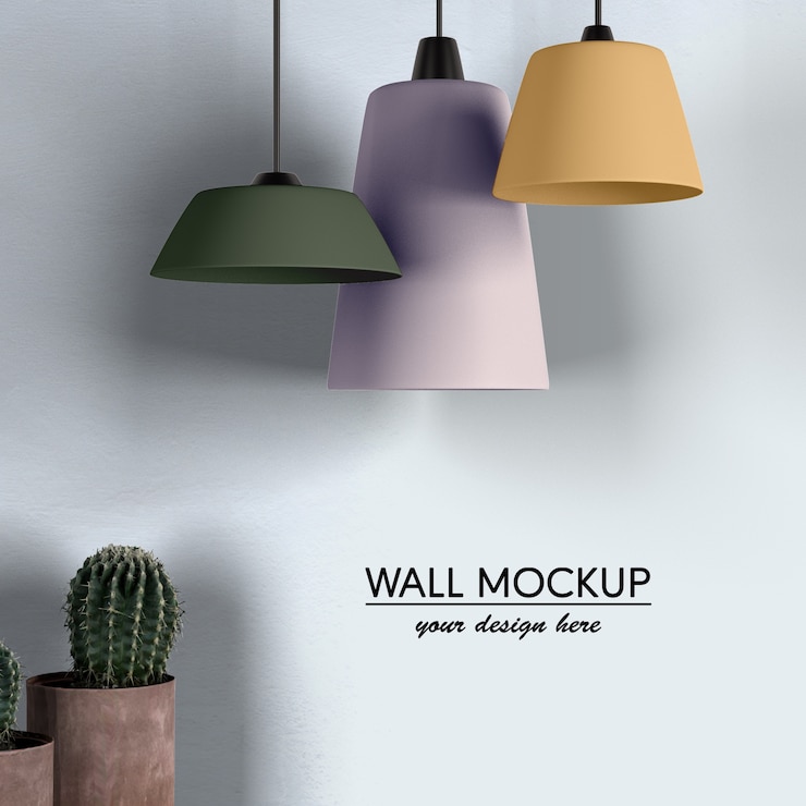 PSD interior design con lampade