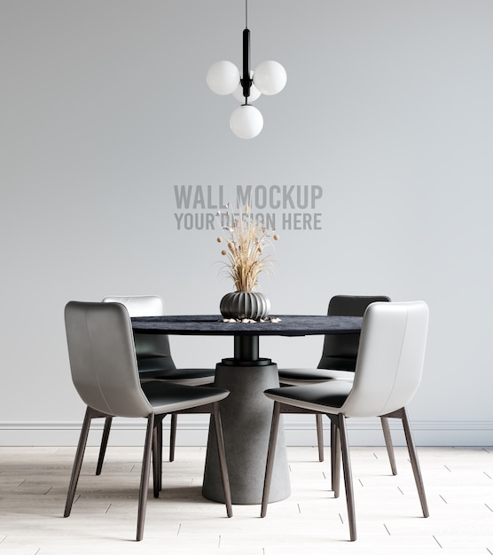 Interior dining room wallpaper mockup