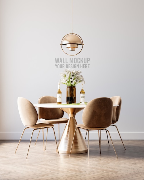 Interior dining room wallpaper mockup