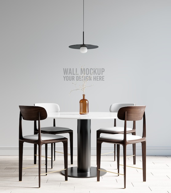 Interior Dining Room Wallpaper Mockup