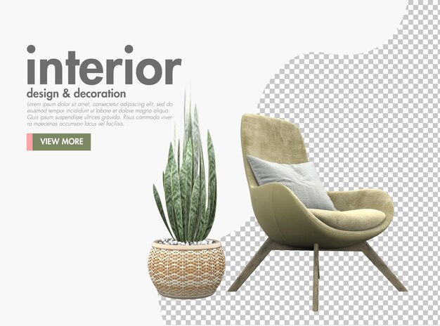 Interior en diseño de estilo moderno
