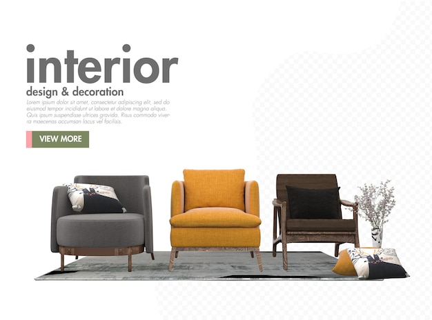 Interior em design de estilo moderno
