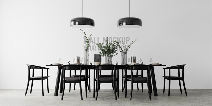 PSD interior esszimmer wand mockup