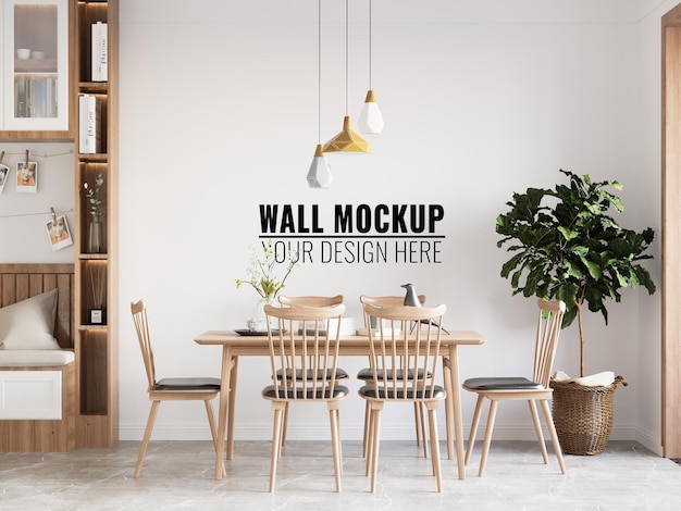 Interior esszimmer wand mockup