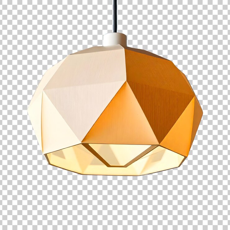 PSD interior hanging light on transparent background