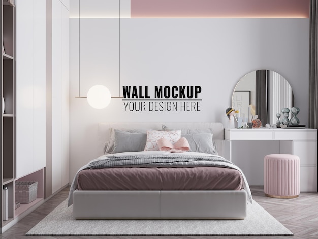 PSD interior kinderzimmer wallpaper mockup