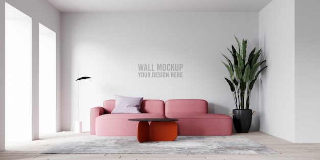 Interior Living Room Wallpaper Mockup