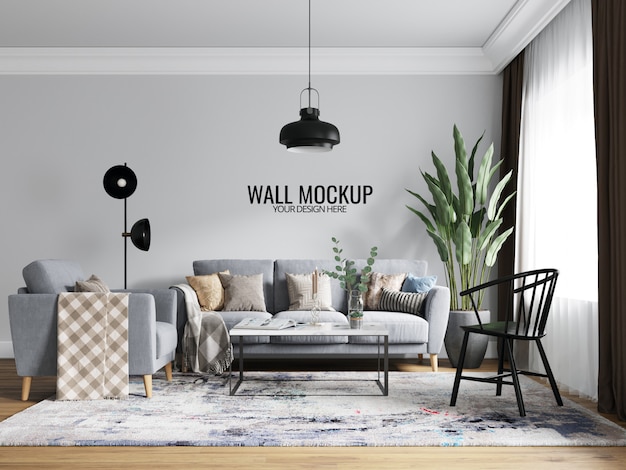 Interior wallpaper mockup