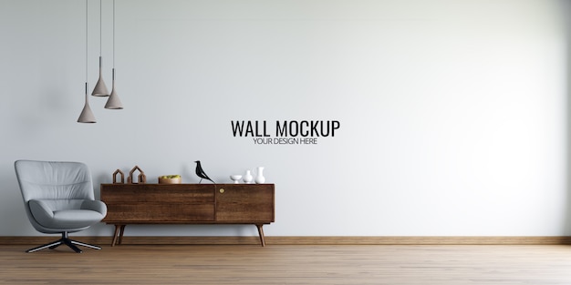 PSD interior wallpaper mockup