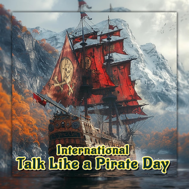 Internacional falar como um dia de pirata com desenho animado capitão gancho no mapa da ilha chapéu pirata