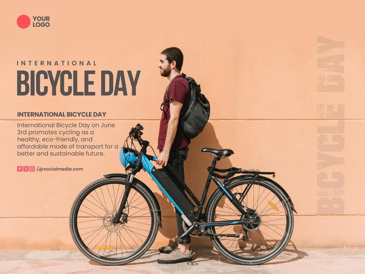 PSD international bicycle day flyer promoting cycling