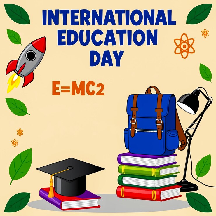 PSD international day of education social media design