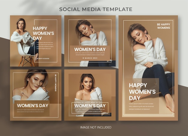 Internationales frauentag social media pack bundle template design