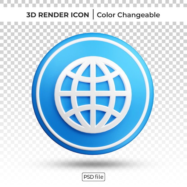 PSD internet 3d rendersymbolfarbe veränderbar