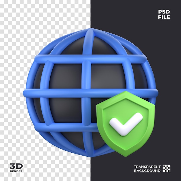Internet-Schutz 3D-Symbol perfekt für das Thema Cybersicherheit