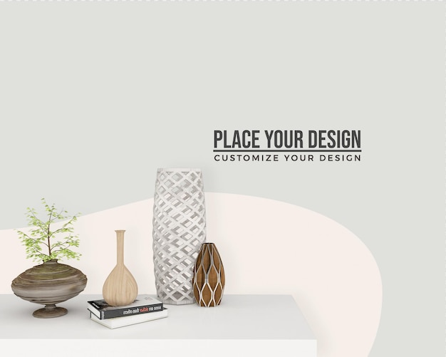 interni moderni con vasi decorativi